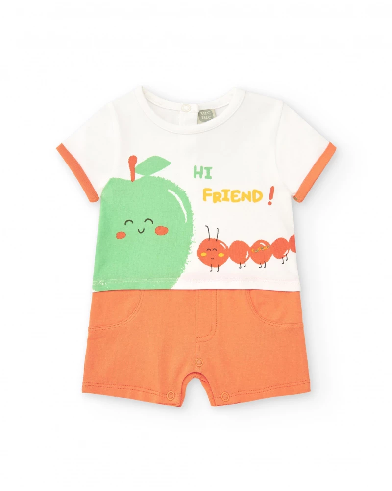 pelele-de-punto-para-nino-blanco-y-naranja-con-estampado-de-manzana-y-mensaje-hi-friend