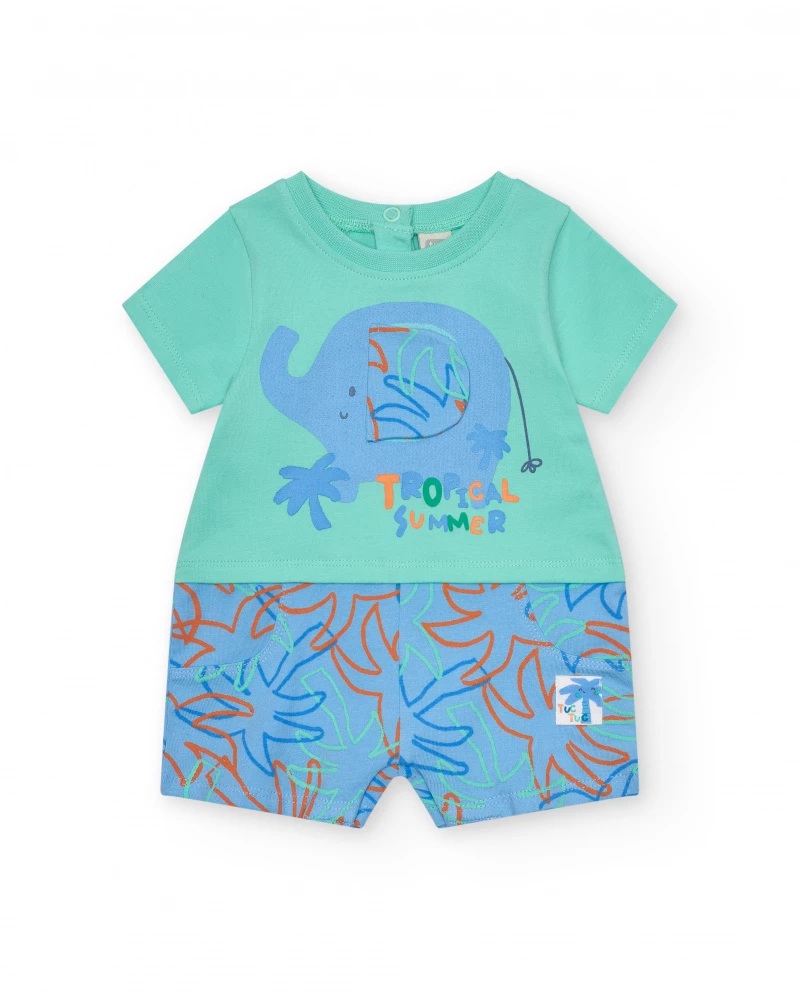 pelele-verde-para-nino-con-estampado-de-elefante-y-hojas-en-tonos-azul-verde-y-naranja