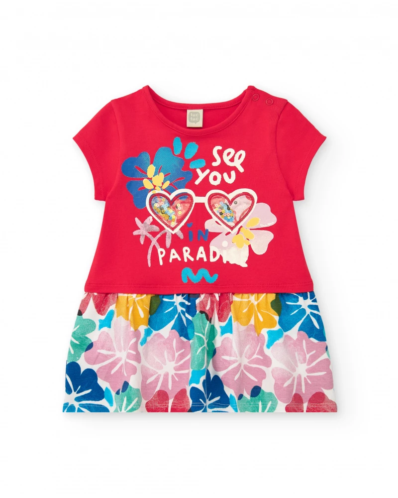 vestido-para-nina-en-rojo-con-falda-floral-y-detalles-de-lentejuelas